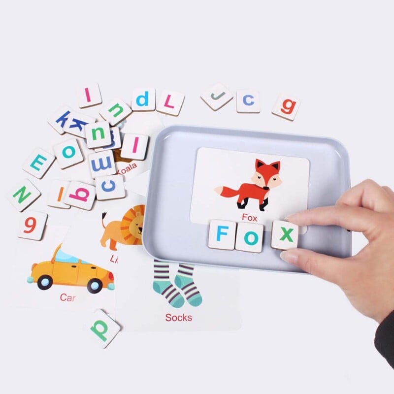 Wooden Magnetic Letters Numbers Toys Fridge Magnets Alphabet Word Cards Spelling Counting Game Learning Math