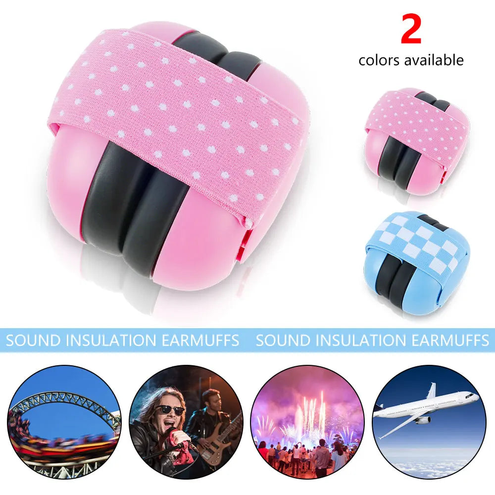 Baby Ear Protection for Babies Toddlers Elastic Noise Reduction Earmuffs Baby Headphones Against Hearing Damage Improves Sleep