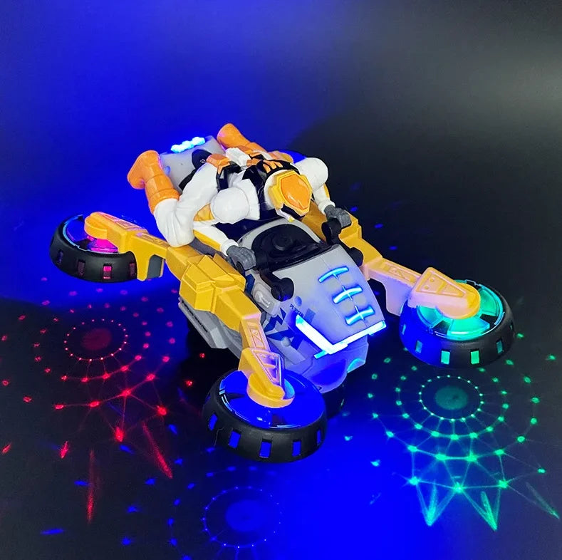 Electric Stunt Transformable Motorcycle Children Toy 360 Degree Rotating light Music Transformable Toy Car Christmas Gift