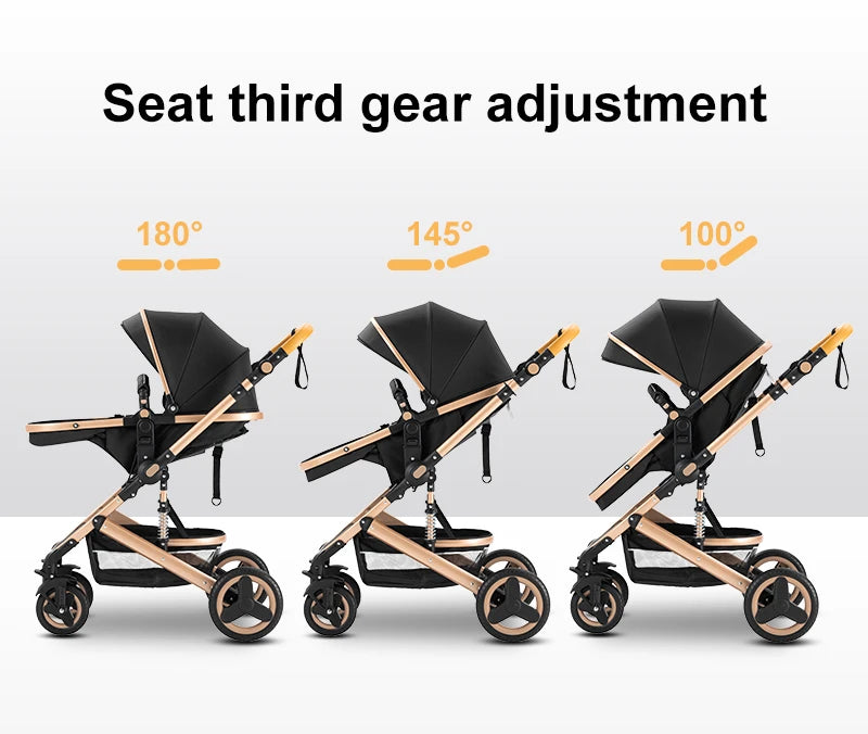 Compact 3-in-1 baby pushchair, infant car seat, portable infant travel system, lightweight pushchair, two-way pushchair