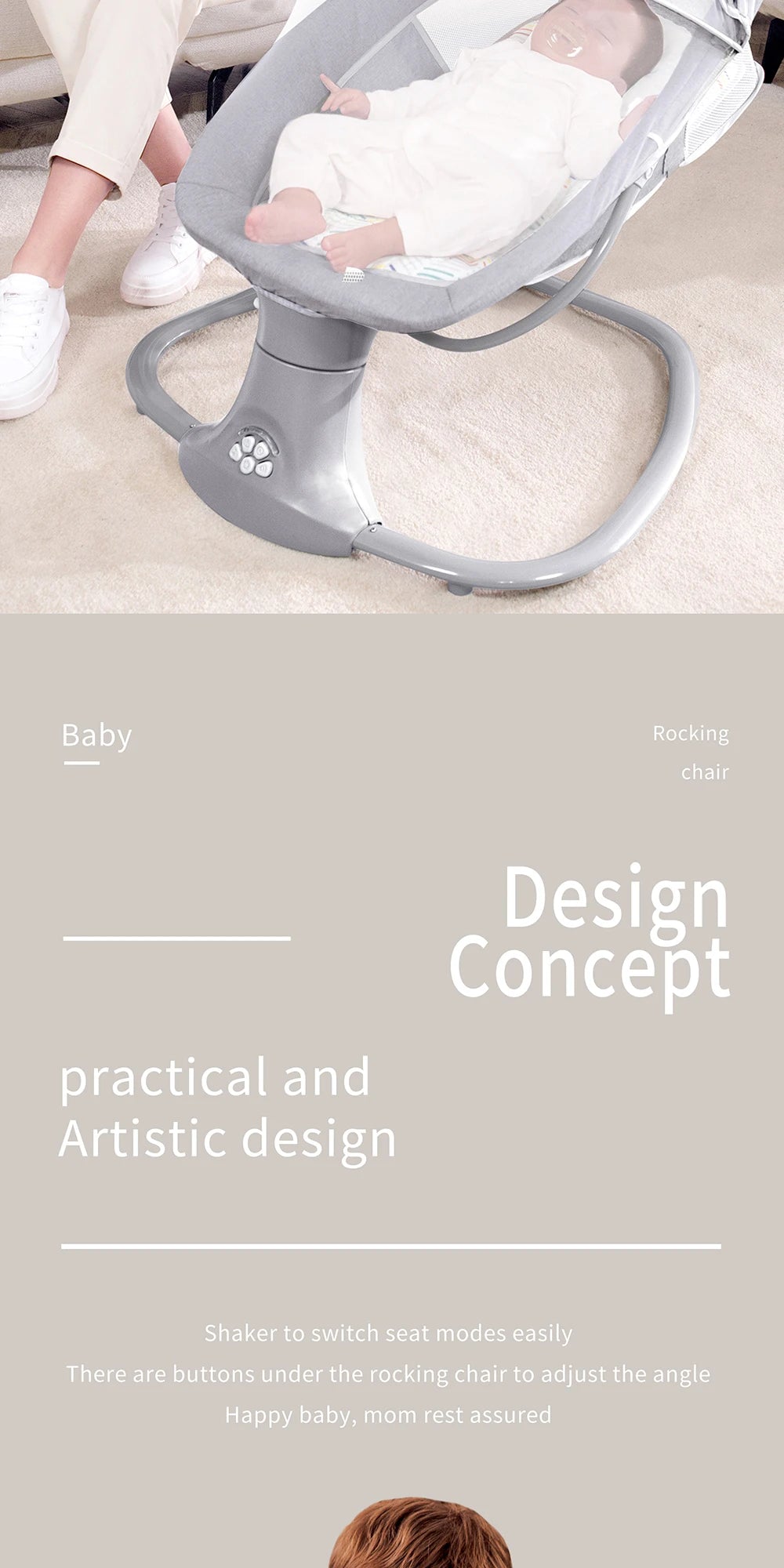 Baby Electric Rocking Chair Baby Cribs Baby Cradle Timer Various Rocking Modes Bluetooth Music Newborn Cradle Baby Hammock New