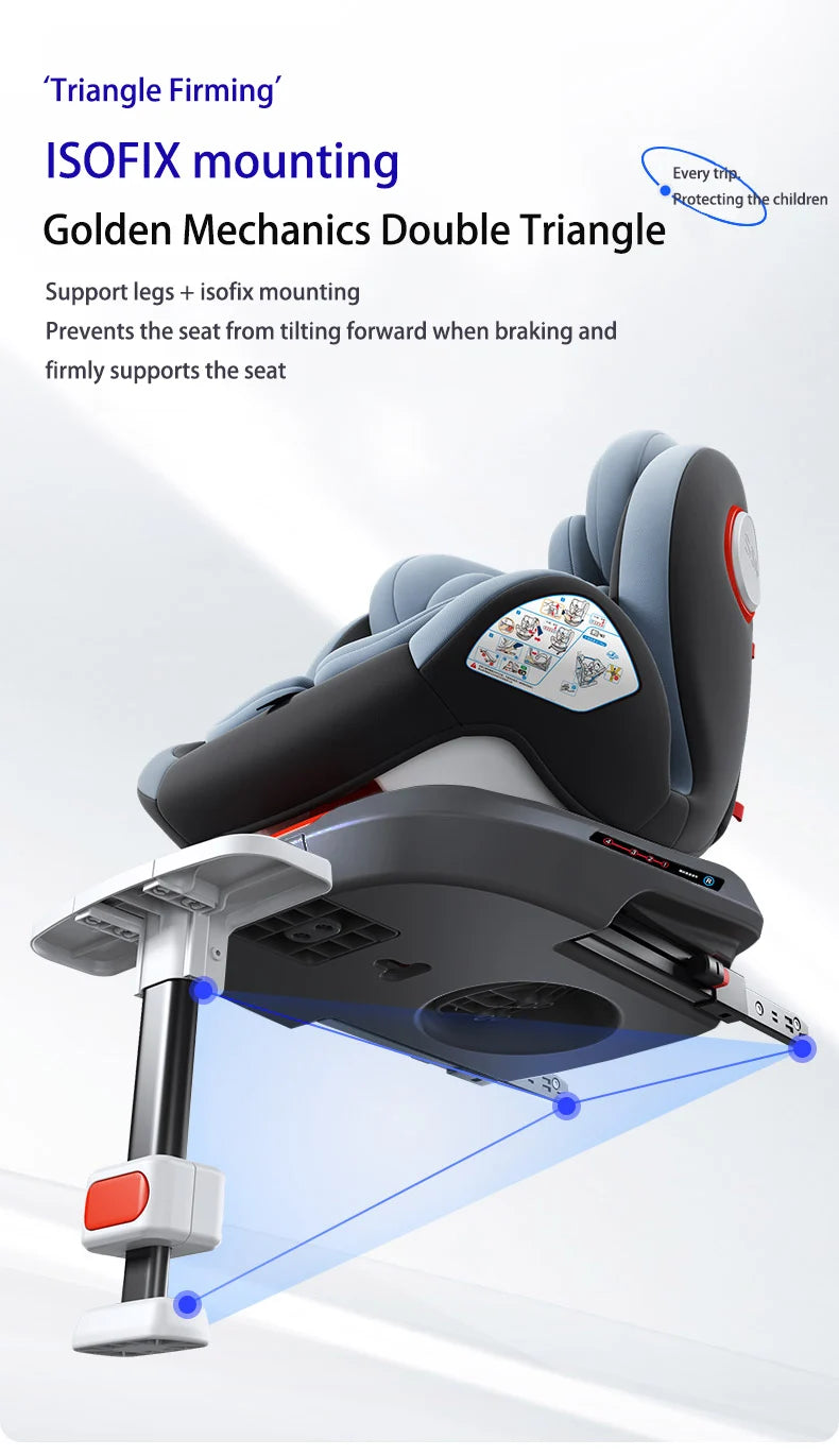 Baby car seat with ISOFIX for child safety seats with 5-point seat belt,Children's Car seat 360 ° rotating safety seat for 0-12