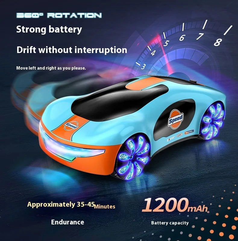 RC Stunt Car Gesture Sensing Dual Spray Racing Car 360 Rotating Side Drifting Vehicle Model with Music Kid Boy Birthday Gift
