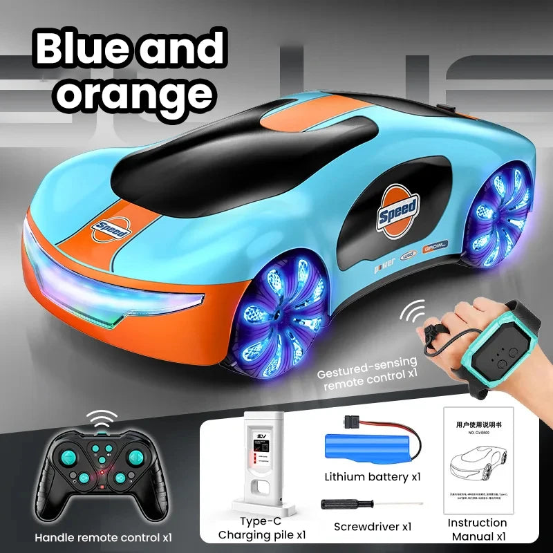RC Stunt Car Gesture Sensing Dual Spray Racing Car 360 Rotating Side Drifting Vehicle Model with Music Kid Boy Birthday Gift
