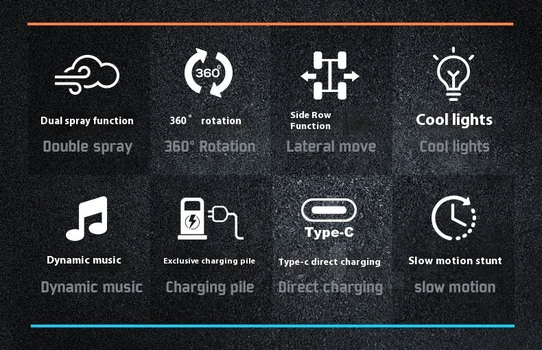 RC Stunt Car Gesture Sensing Dual Spray Racing Car 360 Rotating Side Drifting Vehicle Model with Music Kid Boy Birthday Gift