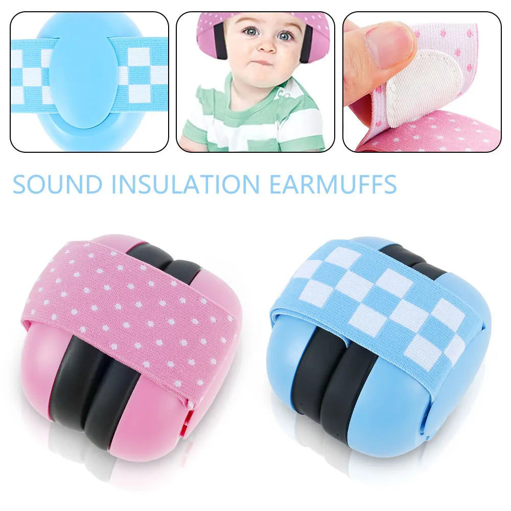 Baby Ear Protection for Babies Toddlers Elastic Noise Reduction Earmuffs Baby Headphones Against Hearing Damage Improves Sleep