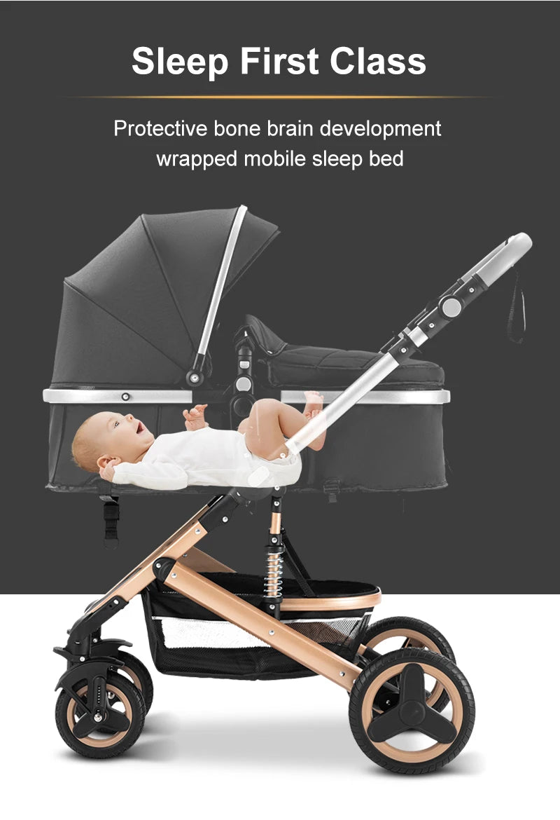 Compact 3-in-1 baby pushchair, infant car seat, portable infant travel system, lightweight pushchair, two-way pushchair