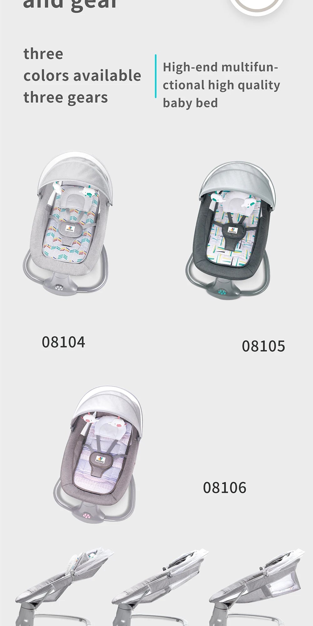 Baby Electric Rocking Chair Baby Cribs Baby Cradle Timer Various Rocking Modes Bluetooth Music Newborn Cradle Baby Hammock New