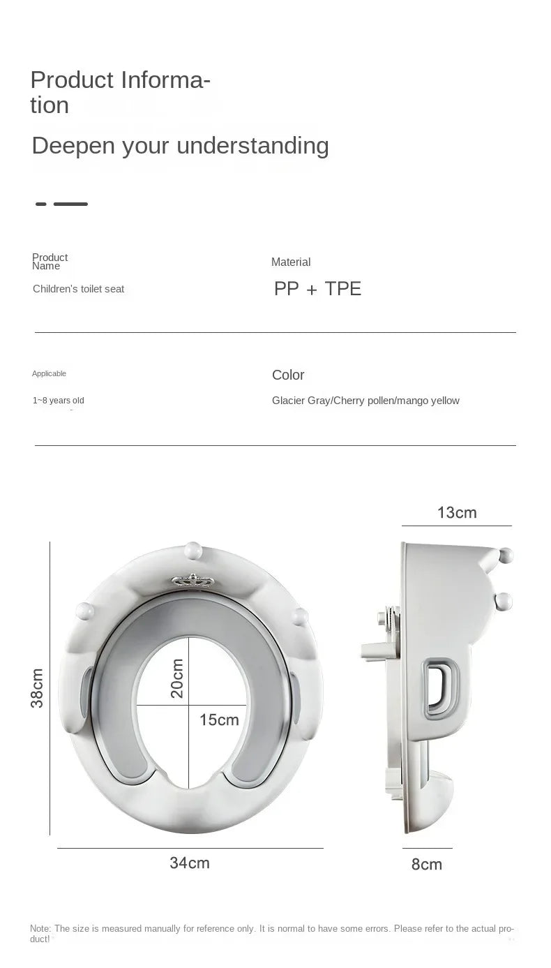 Baby and Child Toilet Seat Ring Female Baby and Little Boy Cushion Bedpan Cover Children's Toilet Household Auxiliary Toilet