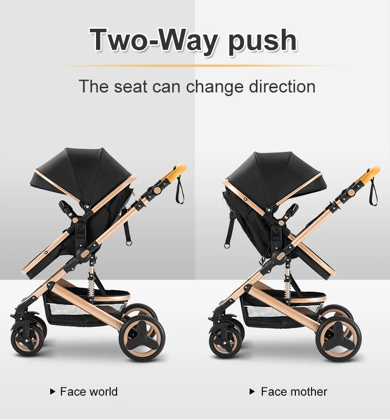Compact 3-in-1 baby pushchair, infant car seat, portable infant travel system, lightweight pushchair, two-way pushchair