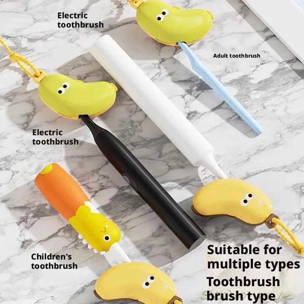 Cute Toothbrush Holder Must-have Portable Travel Toothbrush Protective Cap Cute Banana Hiking Camping Brush Cap Case