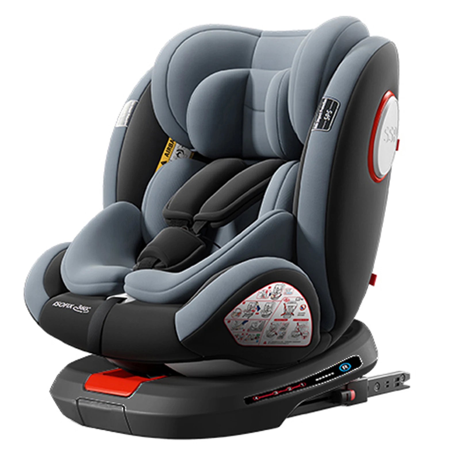 Baby car seat with ISOFIX for child safety seats with 5-point seat belt,Children's Car seat 360 ° rotating safety seat for 0-12