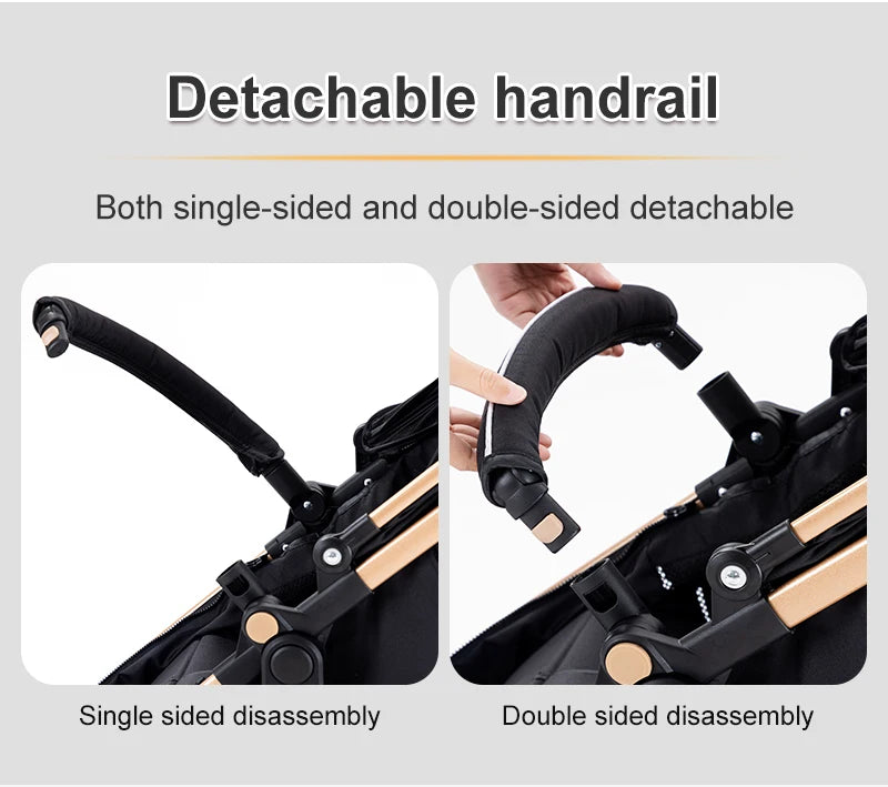 Compact 3-in-1 baby pushchair, infant car seat, portable infant travel system, lightweight pushchair, two-way pushchair