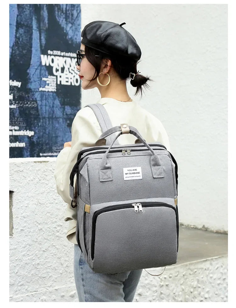 Mommy Diaper Bags Baby Bed Mother Large Capacity Nappy Milk Bottle Backpacks with Changing Mat Convenient Baby Nursing Bags