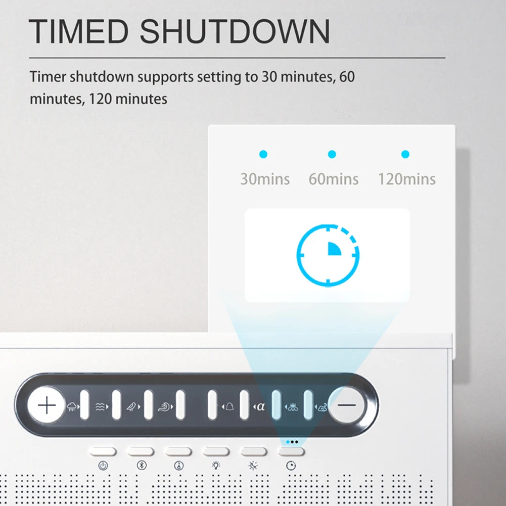 4 in 1 Bluetooth Speaker LED White Noise Speaker White Noise Sleep Aid Night Light with 8 Nature Sounds Aromatherapy Humidifier