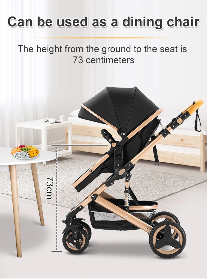 Compact 3-in-1 baby pushchair, infant car seat, portable infant travel system, lightweight pushchair, two-way pushchair