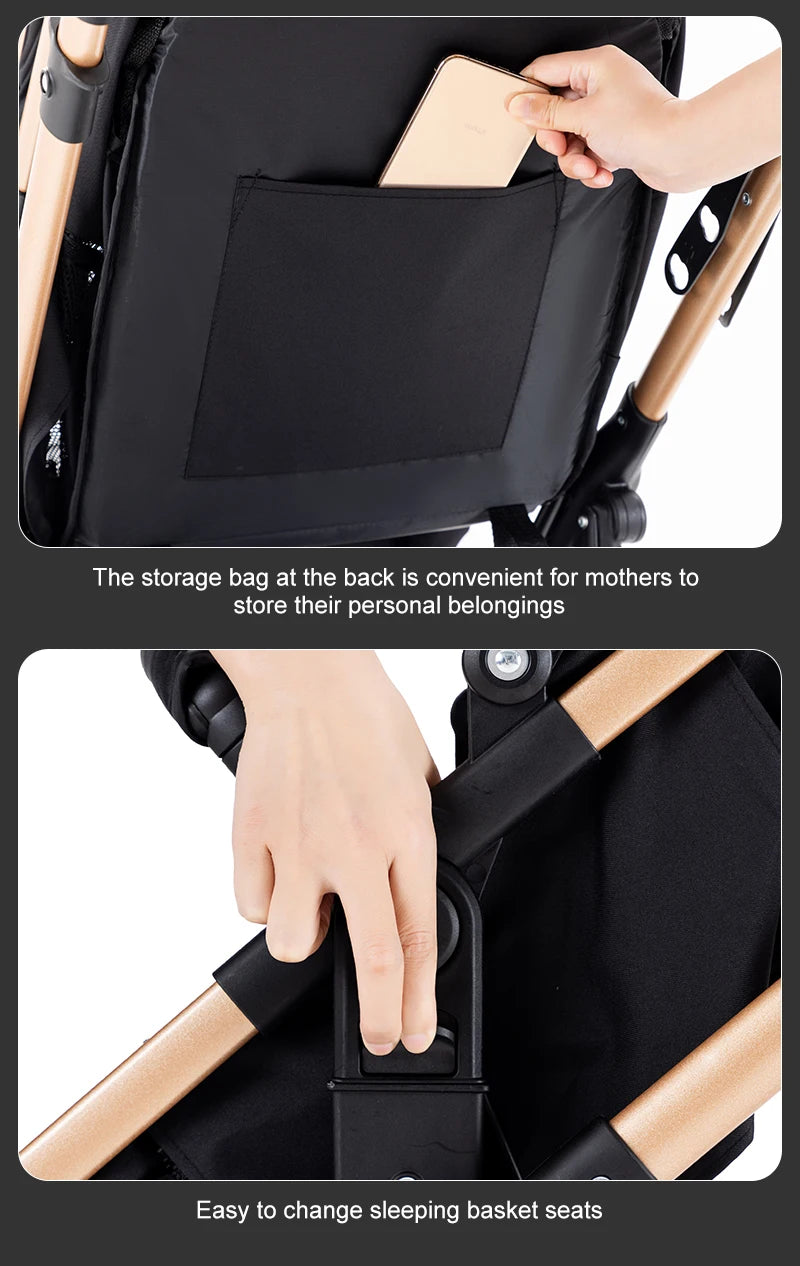 Compact 3-in-1 baby pushchair, infant car seat, portable infant travel system, lightweight pushchair, two-way pushchair