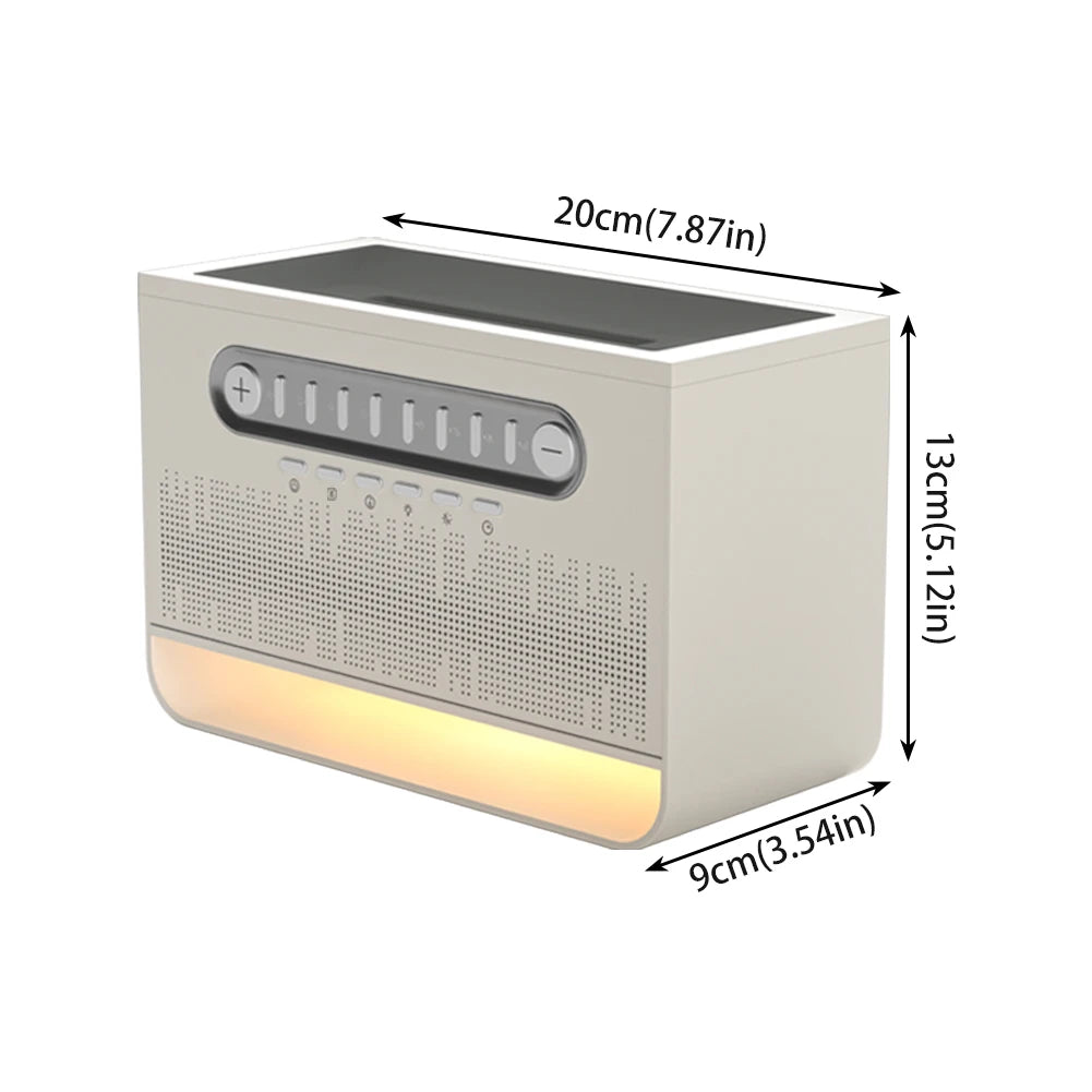 4 in 1 Bluetooth Speaker LED White Noise Speaker White Noise Sleep Aid Night Light with 8 Nature Sounds Aromatherapy Humidifier