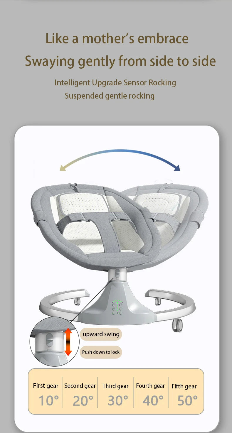 Baby Electric Rocking Chair Baby Cribs Baby Cradle Timer Various Rocking Modes Bluetooth Music Newborn Cradle Baby Hammock New