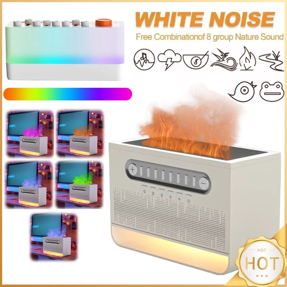 4 in 1 Bluetooth Speaker LED White Noise Speaker White Noise Sleep Aid Night Light with 8 Nature Sounds Aromatherapy Humidifier