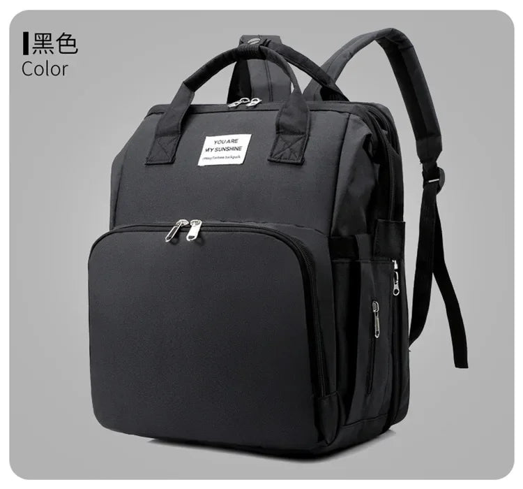 Mommy Diaper Bags Baby Bed Mother Large Capacity Nappy Milk Bottle Backpacks with Changing Mat Convenient Baby Nursing Bags