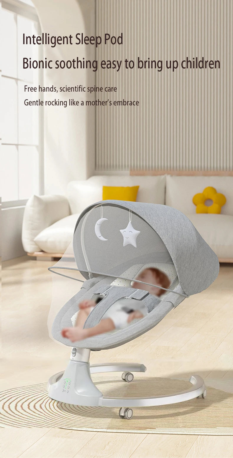 Baby Electric Rocking Chair Baby Cribs Baby Cradle Timer Various Rocking Modes Bluetooth Music Newborn Cradle Baby Hammock New