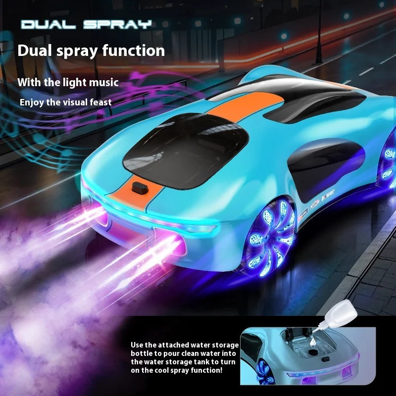 RC Stunt Car Gesture Sensing Dual Spray Racing Car 360 Rotating Side Drifting Vehicle Model with Music Kid Boy Birthday Gift