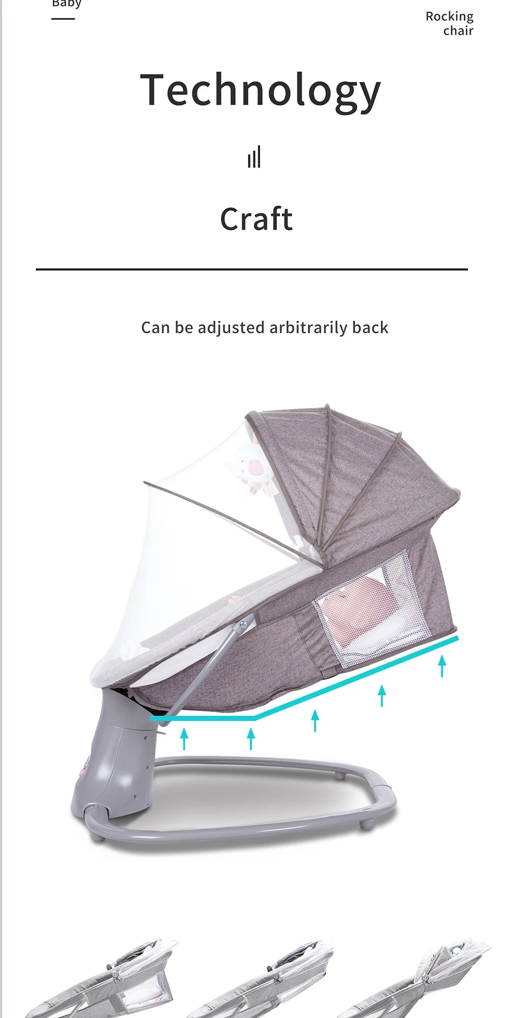 Baby Electric Rocking Chair Baby Cribs Baby Cradle Timer Various Rocking Modes Bluetooth Music Newborn Cradle Baby Hammock New