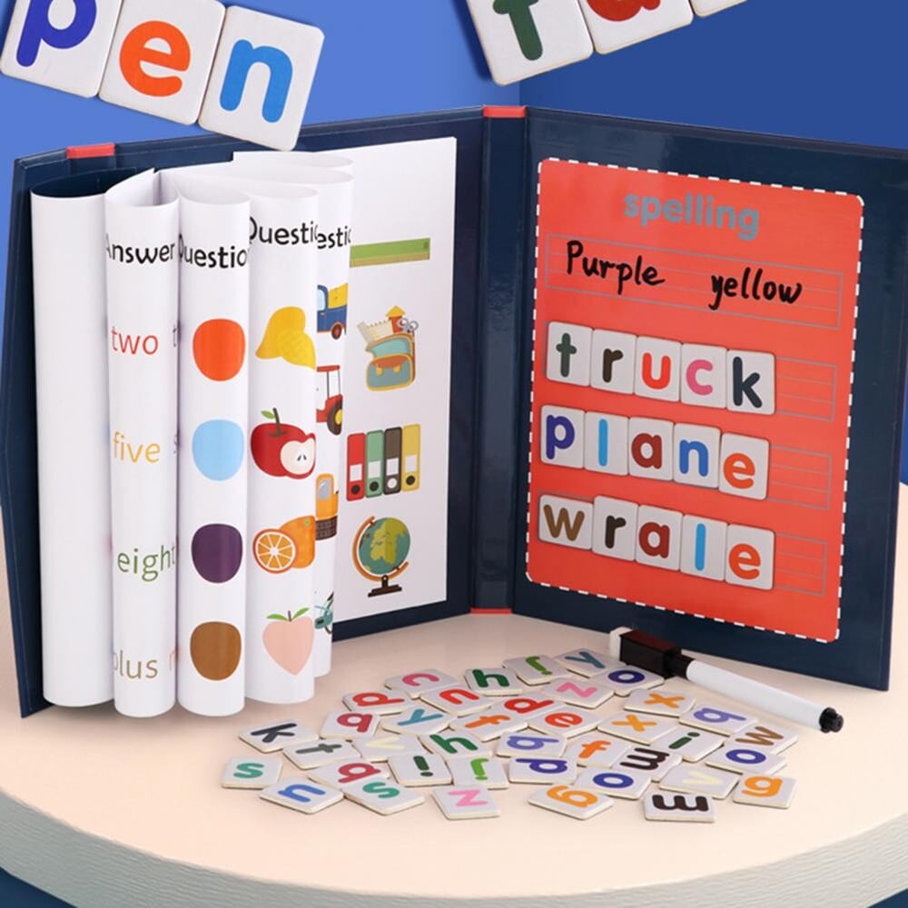 Magnetic Word Spelling Game Children Early Education English Cardboard Puzzle English Cardboard Puzzle