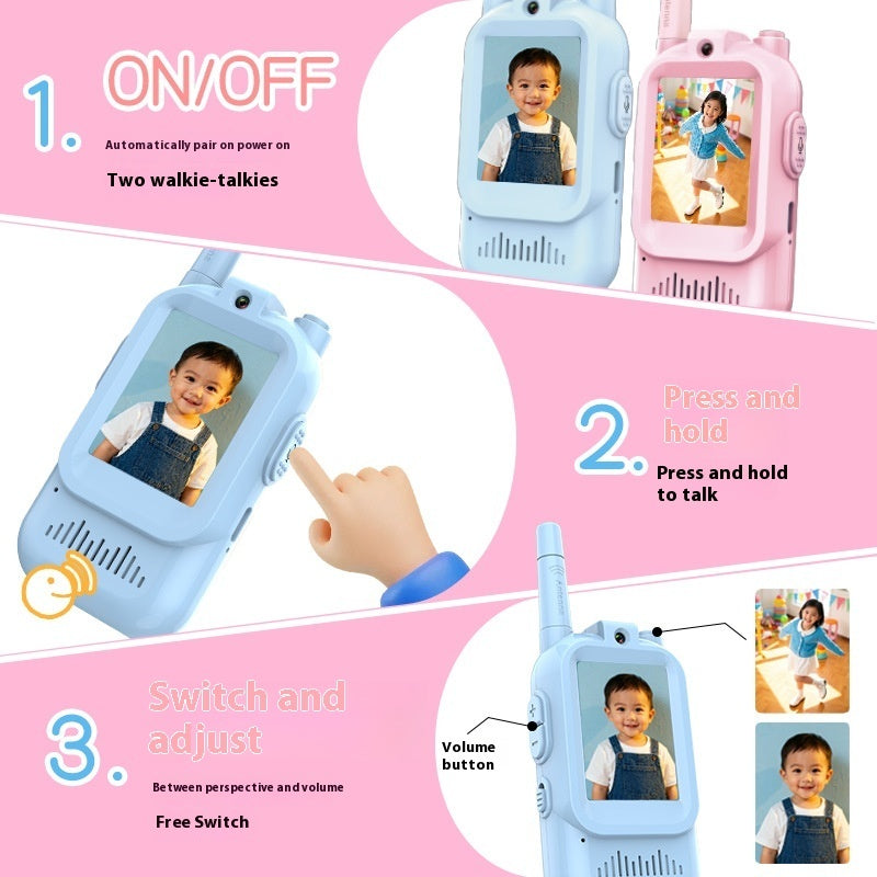 Mini Walkie Talkie Infantil met camera – 2 Unidades Recarregáveis