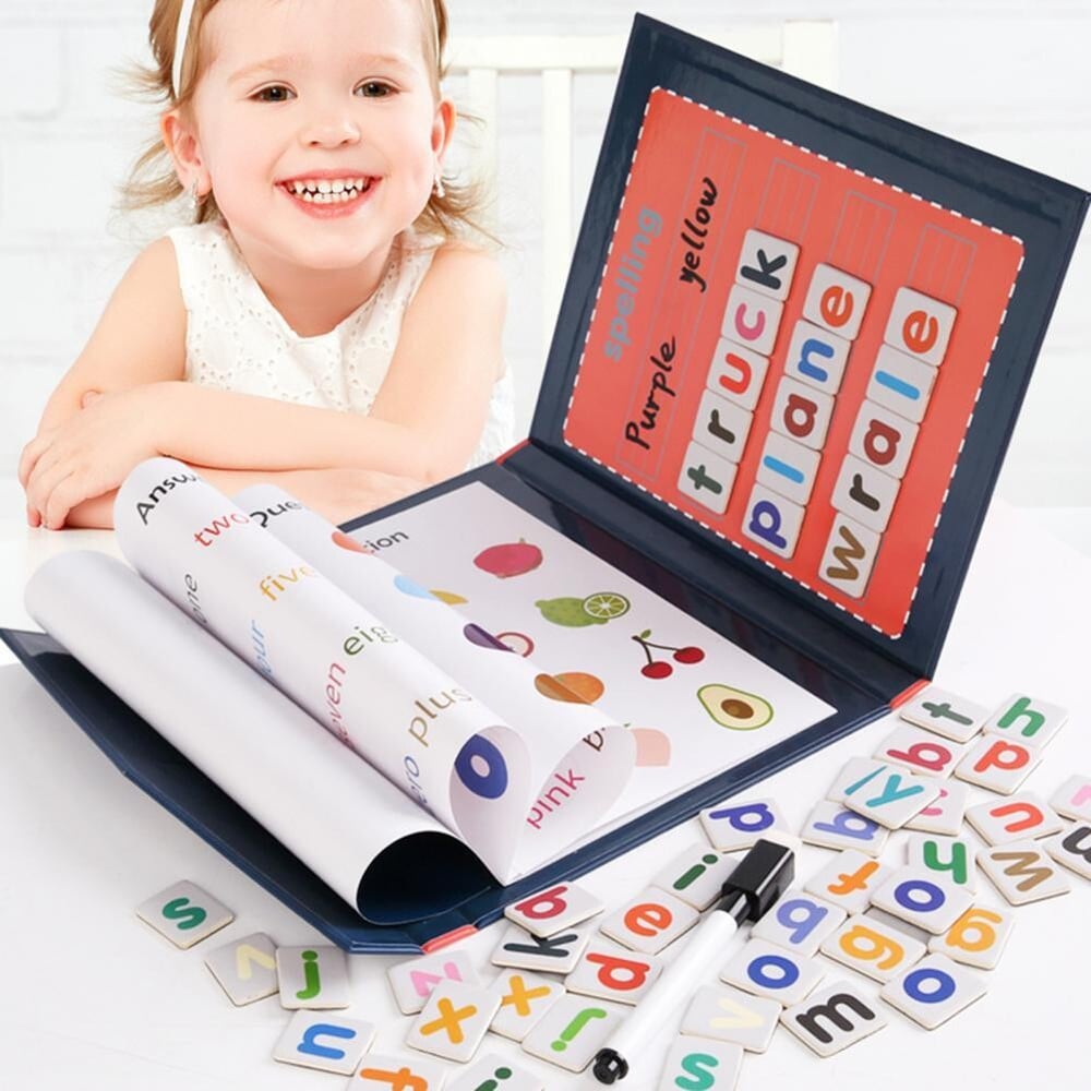 Magnetic Word Spelling Game Children Early Education English Cardboard Puzzle English Cardboard Puzzle
