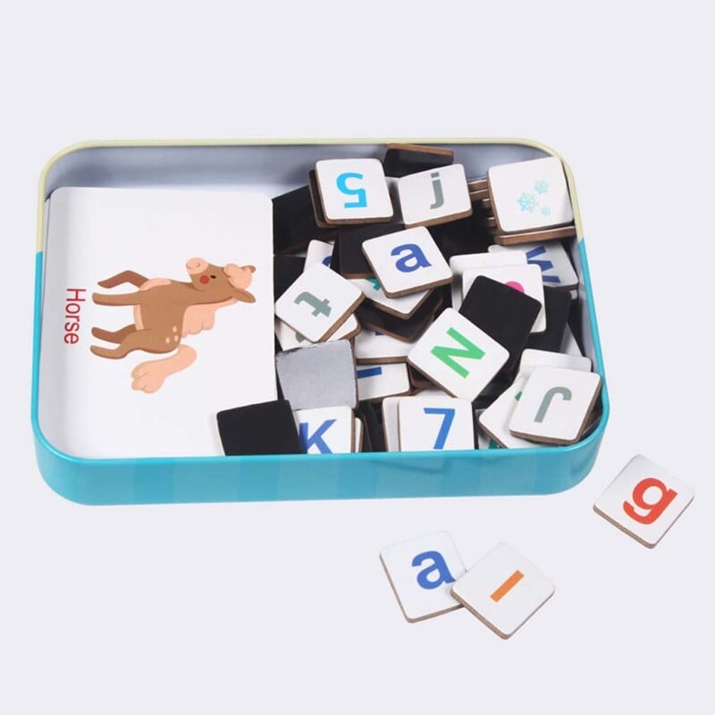 Wooden Magnetic Letters Numbers Toys Fridge Magnets Alphabet Word Cards Spelling Counting Game Learning Math