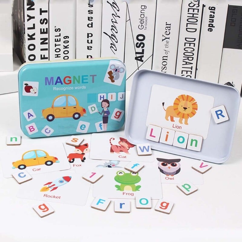 Wooden Magnetic Letters Numbers Toys Fridge Magnets Alphabet Word Cards Spelling Counting Game Learning Math