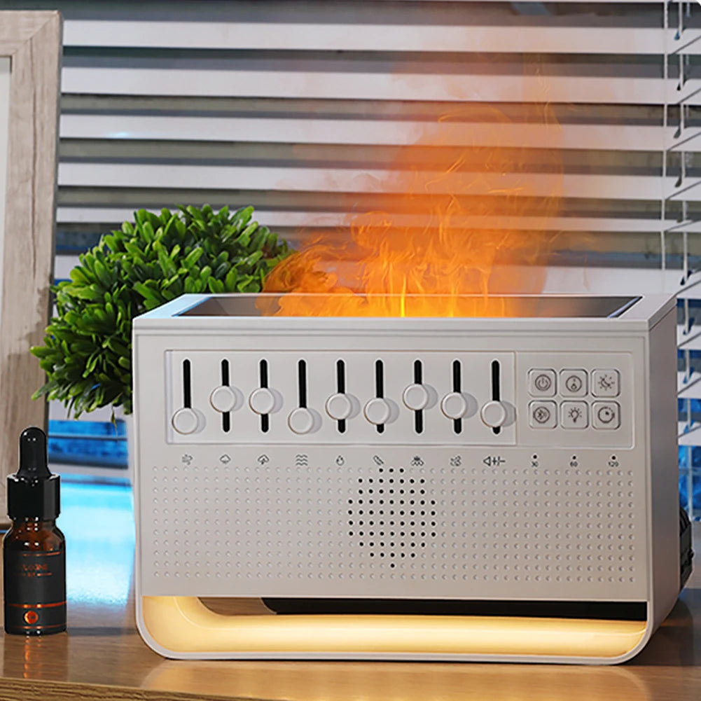 4 in 1 Bluetooth Speaker LED White Noise Speaker White Noise Sleep Aid Night Light with 8 Nature Sounds Aromatherapy Humidifier