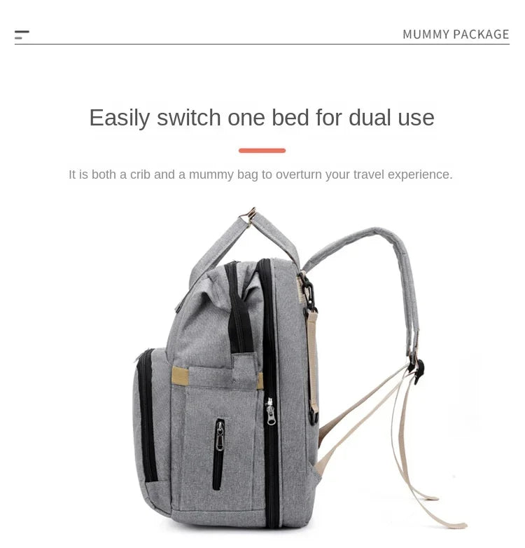 Mommy Diaper Bags Baby Bed Mother Large Capacity Nappy Milk Bottle Backpacks with Changing Mat Convenient Baby Nursing Bags