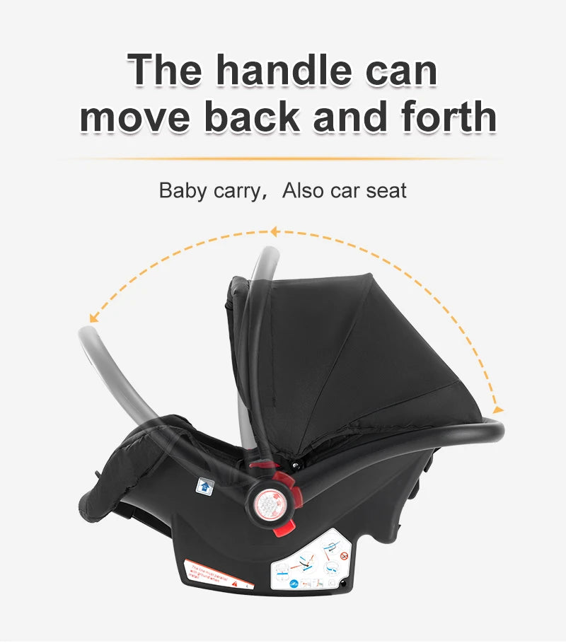 Compact 3-in-1 baby pushchair, infant car seat, portable infant travel system, lightweight pushchair, two-way pushchair