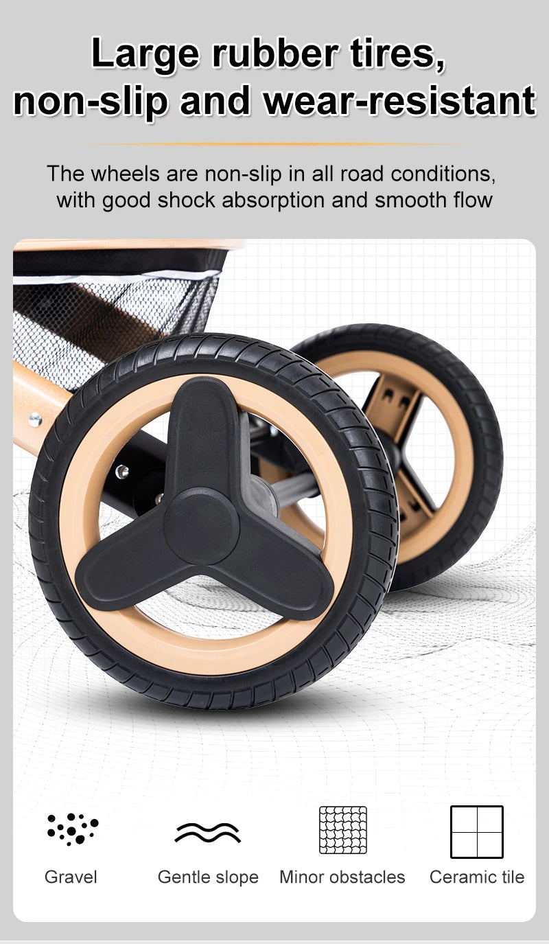 Compact 3-in-1 baby pushchair, infant car seat, portable infant travel system, lightweight pushchair, two-way pushchair