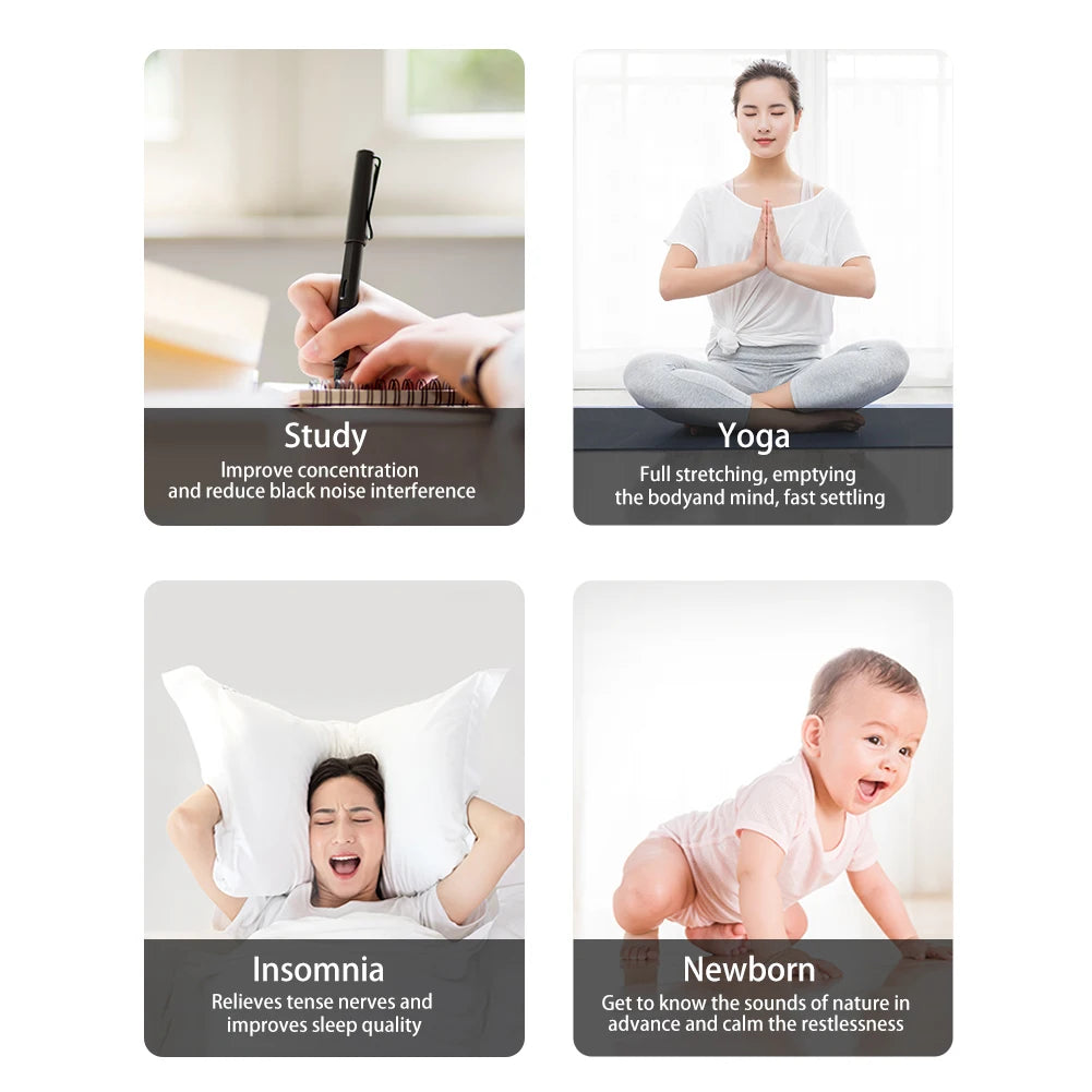 4 in 1 Bluetooth Speaker LED White Noise Speaker White Noise Sleep Aid Night Light with 8 Nature Sounds Aromatherapy Humidifier