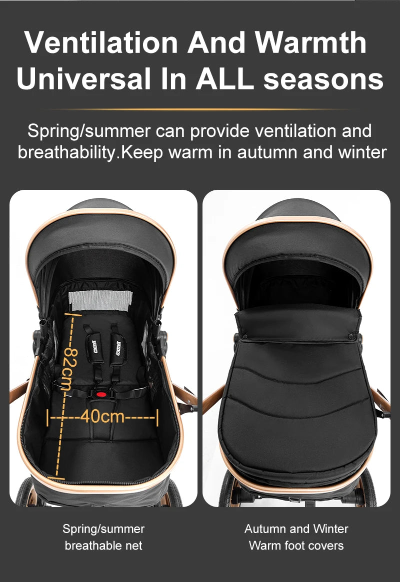 Compact 3-in-1 baby pushchair, infant car seat, portable infant travel system, lightweight pushchair, two-way pushchair