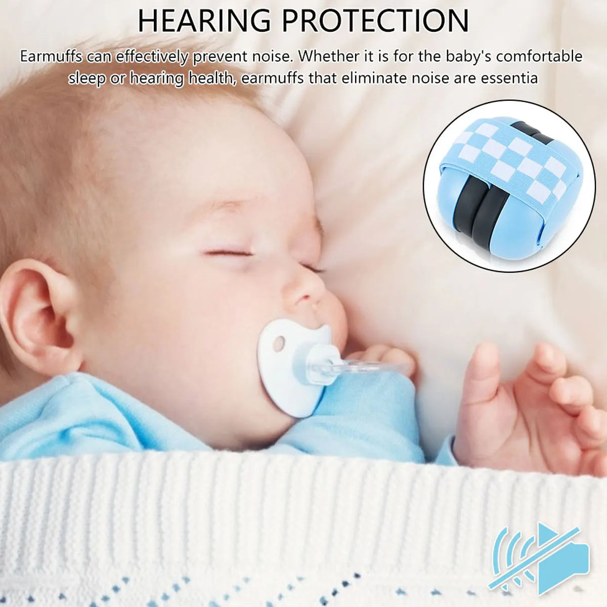 Baby Ear Protection for Babies Toddlers Elastic Noise Reduction Earmuffs Baby Headphones Against Hearing Damage Improves Sleep