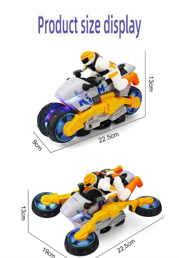 Electric Stunt Transformable Motorcycle Children Toy 360 Degree Rotating light Music Transformable Toy Car Christmas Gift