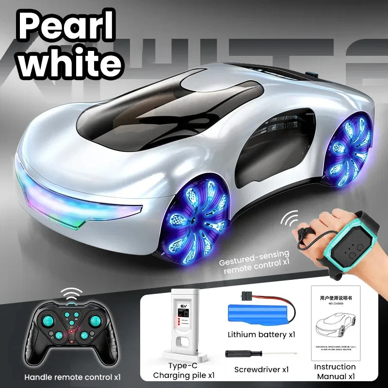 RC Stunt Car Gesture Sensing Dual Spray Racing Car 360 Rotating Side Drifting Vehicle Model with Music Kid Boy Birthday Gift