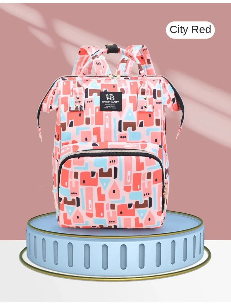 Fashion Print Nappy Backpack Bag Mummy Large Capacity Bag Mom Baby Multi-function Outdoor Travel Diaper Bags for Baby Care Stuff
