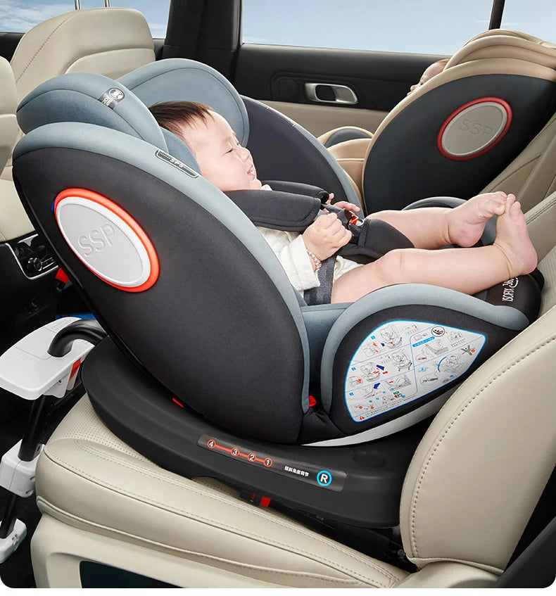 Baby car seat with ISOFIX for child safety seats with 5-point seat belt,Children's Car seat 360 ° rotating safety seat for 0-12