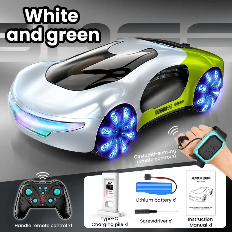 RC Stunt Car Gesture Sensing Dual Spray Racing Car 360 Rotating Side Drifting Vehicle Model with Music Kid Boy Birthday Gift