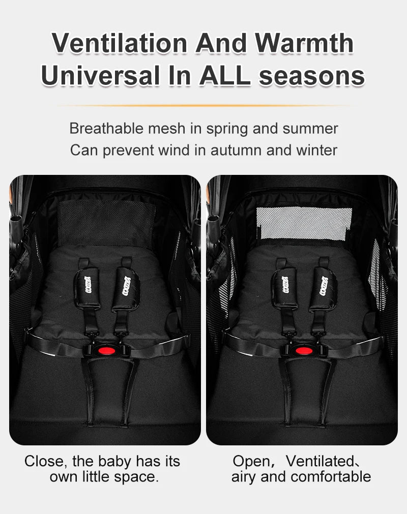 Compact 3-in-1 baby pushchair, infant car seat, portable infant travel system, lightweight pushchair, two-way pushchair
