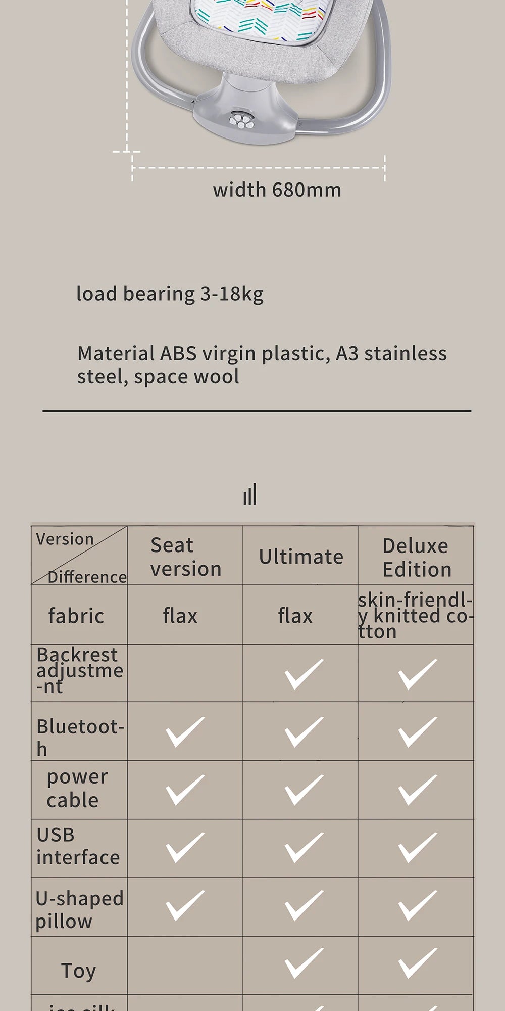 Baby Electric Rocking Chair Baby Cribs Baby Cradle Timer Various Rocking Modes Bluetooth Music Newborn Cradle Baby Hammock New