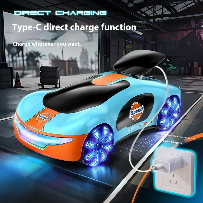 RC Stunt Car Gesture Sensing Dual Spray Racing Car 360 Rotating Side Drifting Vehicle Model with Music Kid Boy Birthday Gift