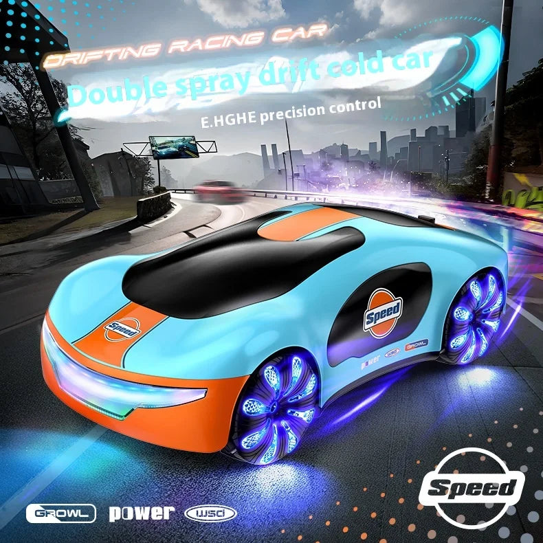 RC Stunt Car Gesture Sensing Dual Spray Racing Car 360 Rotating Side Drifting Vehicle Model with Music Kid Boy Birthday Gift