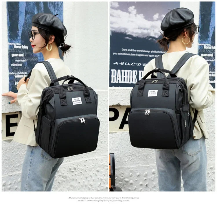 Mommy Diaper Bags Baby Bed Mother Large Capacity Nappy Milk Bottle Backpacks with Changing Mat Convenient Baby Nursing Bags